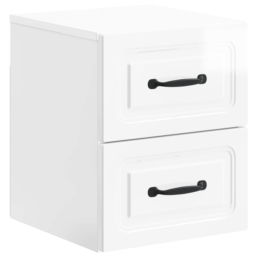 Wandbeugel Bedkast Hoogglans Wit 34,5 x 33 x 40 cm Bewerkt hout