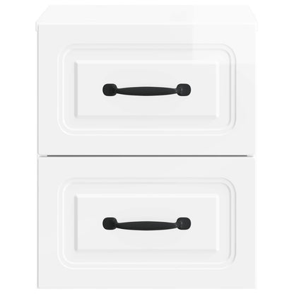 Wandbeugel Bedkast Hoogglans Wit 34,5 x 33 x 40 cm Bewerkt hout