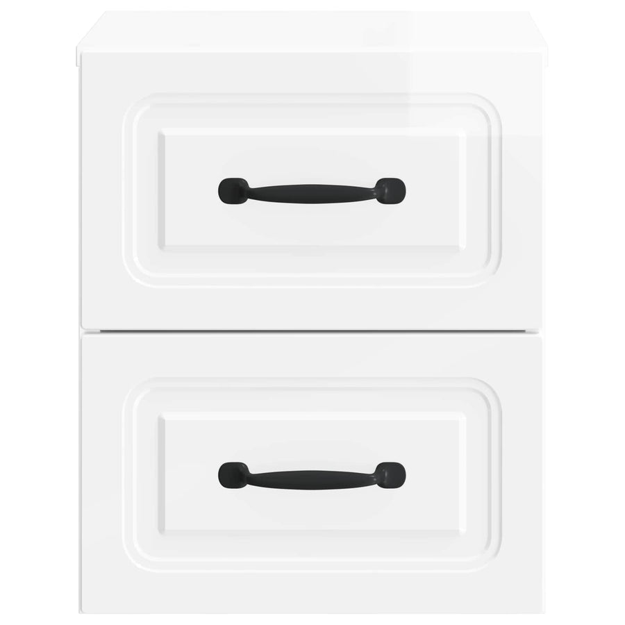Wandbeugel Bedkast Hoogglans Wit 34,5 x 33 x 40 cm Bewerkt hout