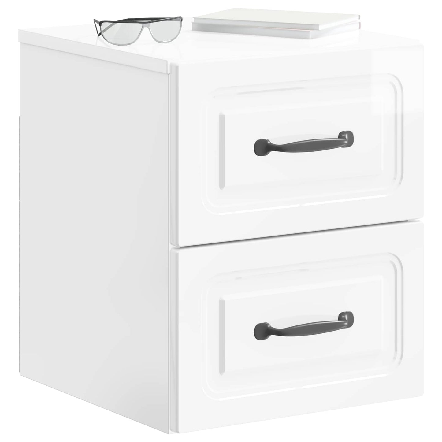 Wandbeugel Bedkast Hoogglans Wit 34,5 x 33 x 40 cm Bewerkt hout