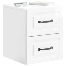 Wandbeugel Bedkast Hoogglans Wit 34,5 x 33 x 40 cm Bewerkt hout