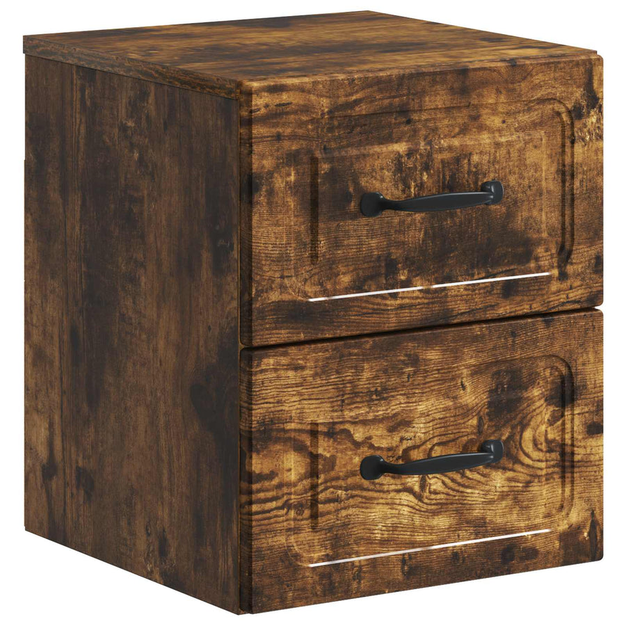 Wandbeugel Bedkast Gerookt eiken 34,5 x 33 x 40 cm Bewerkt hout