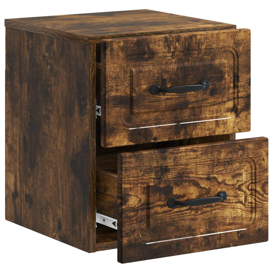 Wandbeugel Bedkast Gerookt eiken 34,5 x 33 x 40 cm Bewerkt hout
