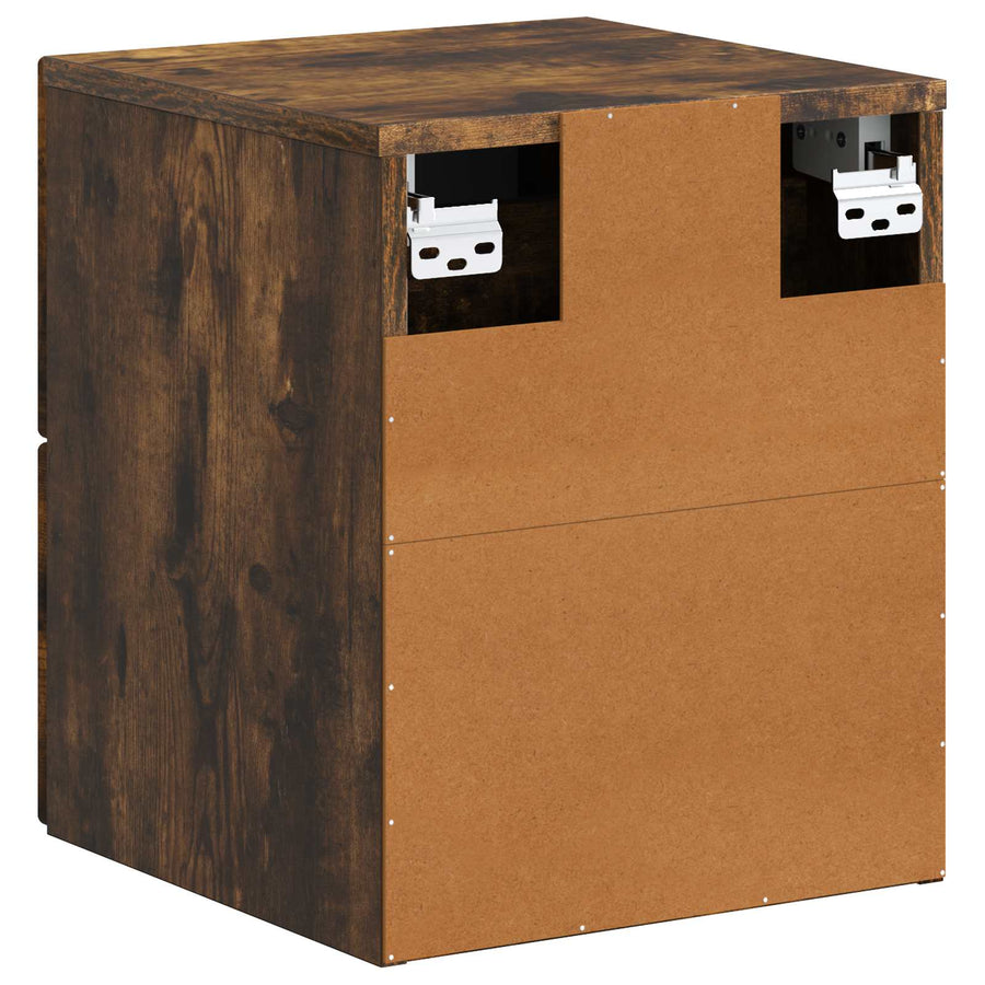 Wandbeugel Bedkast Gerookt eiken 34,5 x 33 x 40 cm Bewerkt hout