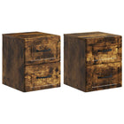 Wandkast 2 stuks gerookt eiken 34,5x33x40 cm