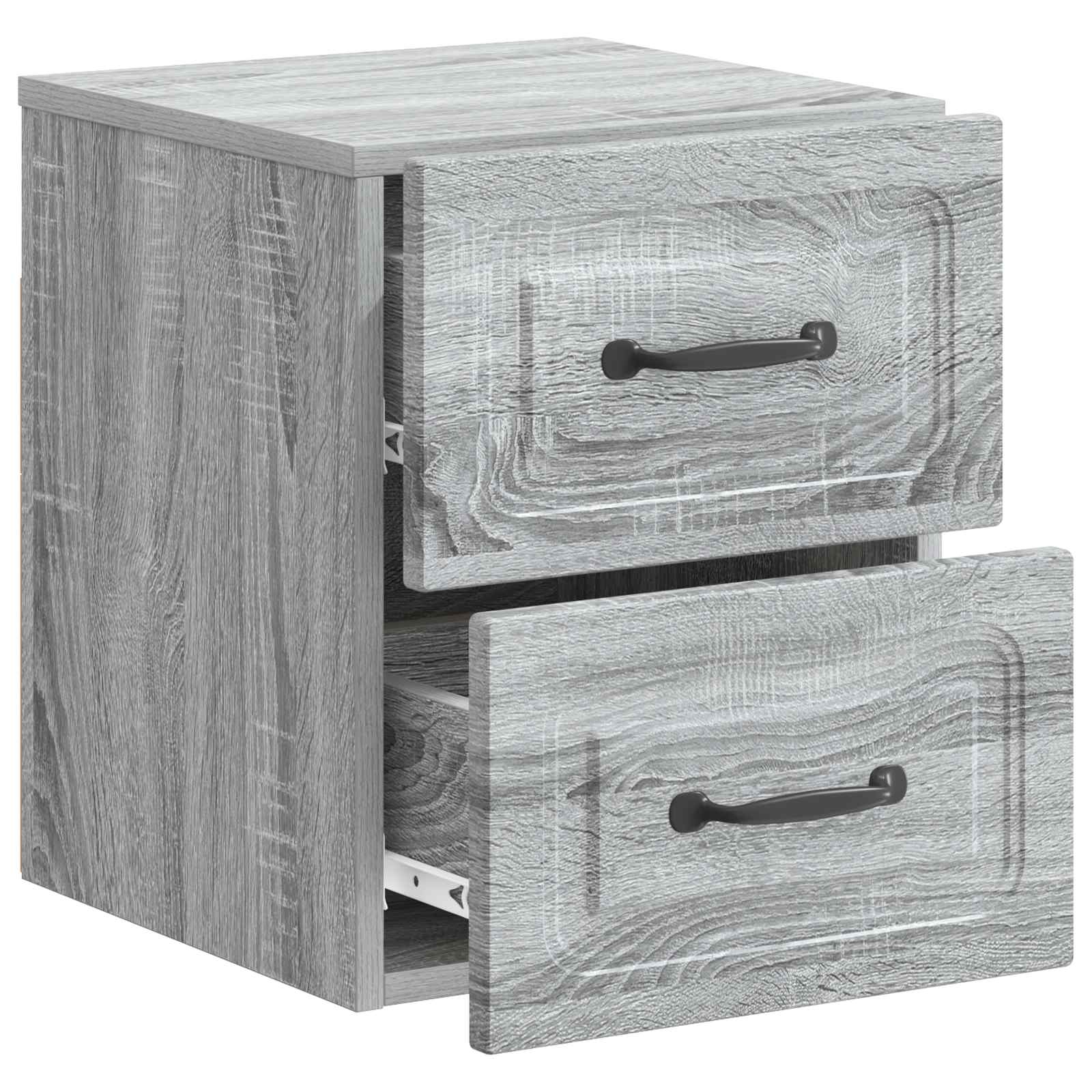 Wandbeugel Bedkast Grijs sonoma 34,5 x 33 x 40 cm Bewerkt hout