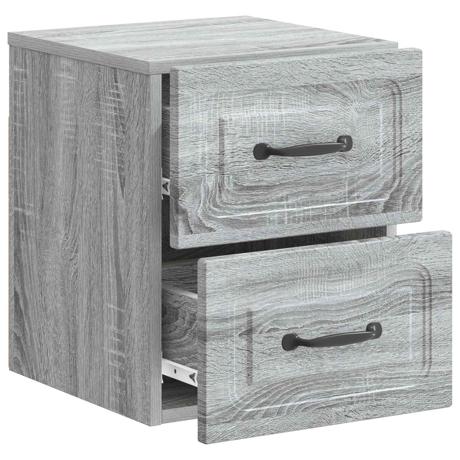 Wandbeugel Bedkast Grijs sonoma 34,5 x 33 x 40 cm Bewerkt hout