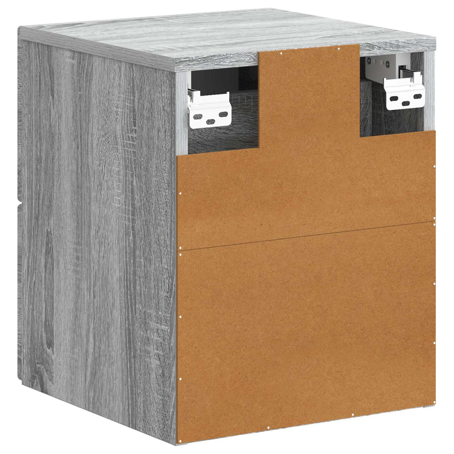 Wandbeugel Bedkast Grijs sonoma 34,5 x 33 x 40 cm Bewerkt hout