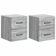 Nachtkastje 34,5x33x40 cm spaanplaat grijs sonoma (2 stuks)
