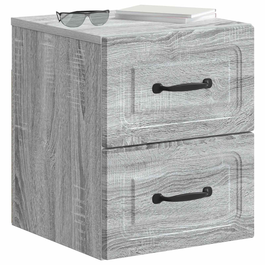 Wandbeugel Bedkast 2 pcs Grijs sonoma 34,5 x 33 x 40 cm