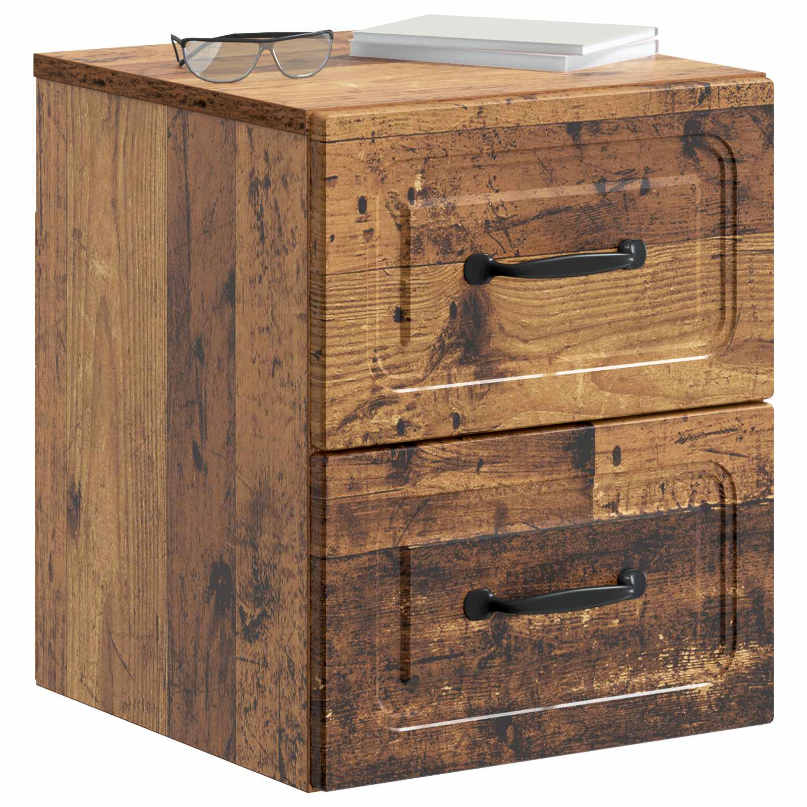 Wandbeugel Bedkast Oud hout 34,5 x 33 x 40 cm Bewerkt hout
