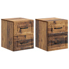 Nachtkastje 34,5x33x40 cm spaanplaat oud hout set van 2