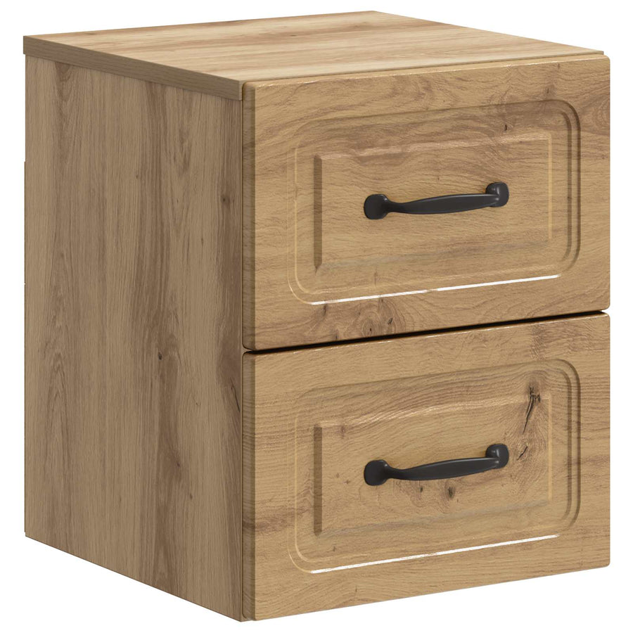 Wandbeugel Bedkast 2 pcs Artisanaal eiken 34,5 x 33 x 40 cm