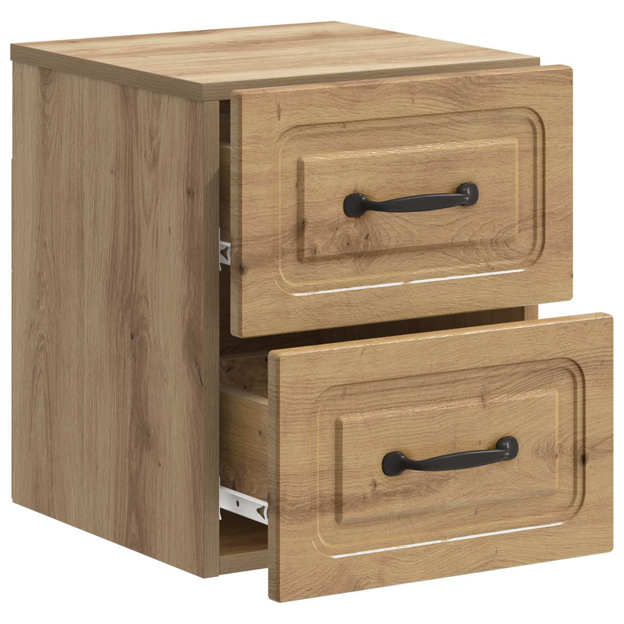 Wandbeugel Bedkast 2 pcs Artisanaal eiken 34,5 x 33 x 40 cm