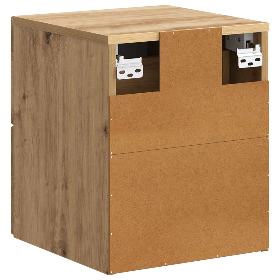 Wandbeugel Bedkast 2 pcs Artisanaal eiken 34,5 x 33 x 40 cm