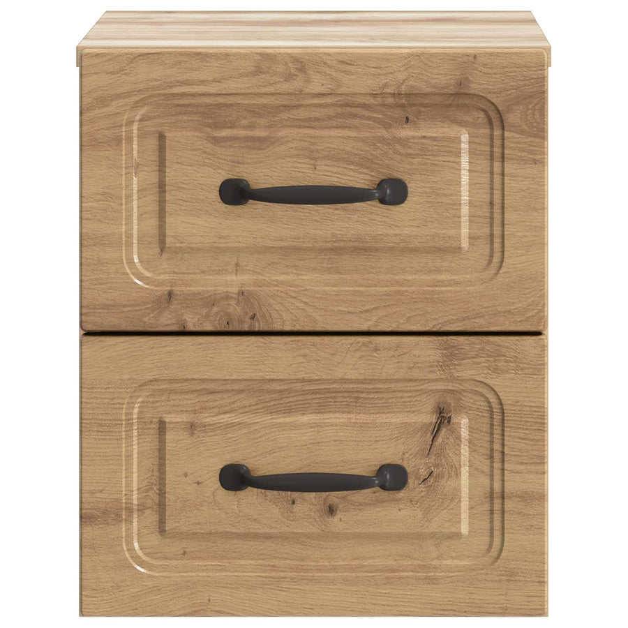 Wandbeugel Bedkast 2 pcs Artisanaal eiken 34,5 x 33 x 40 cm