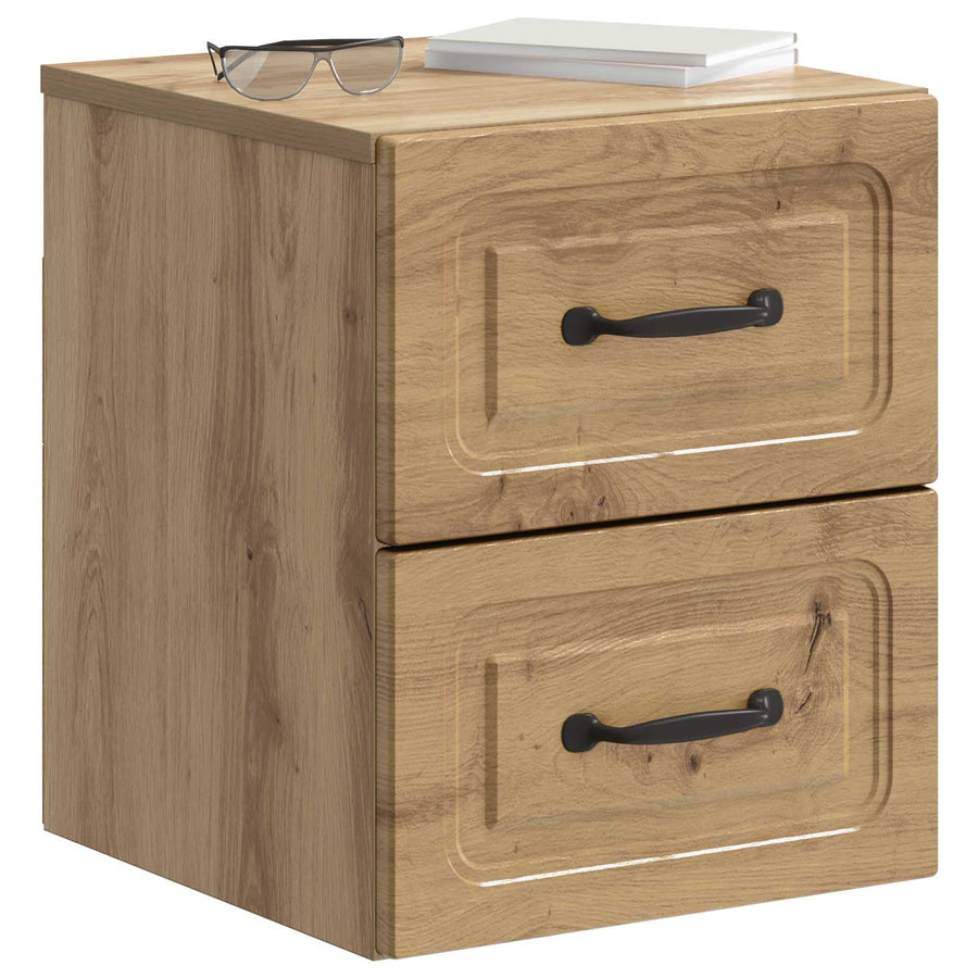 Wandbeugel Bedkast 2 pcs Artisanaal eiken 34,5 x 33 x 40 cm