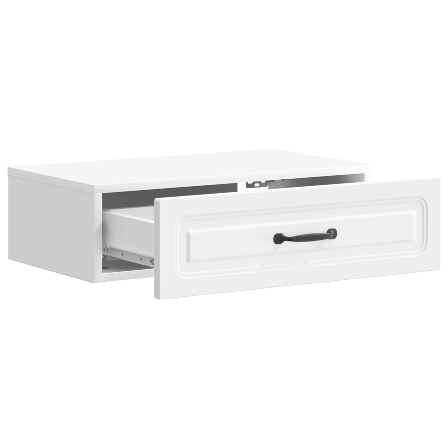 Wandmontage Zijtafel Wit 59 x 34,5 x 17 cm Bewerkt hout