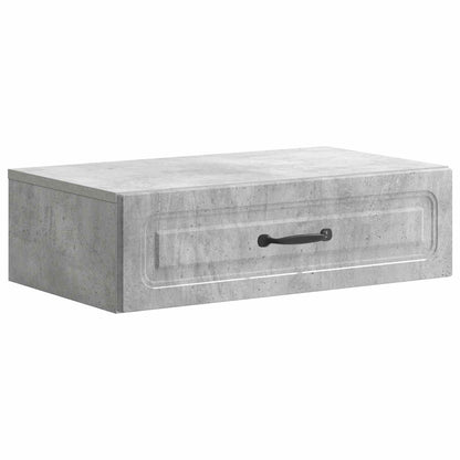Wandmontage Zijtafel Betongrijs 59 x 34,5 x 17 cm Bewerkt hout