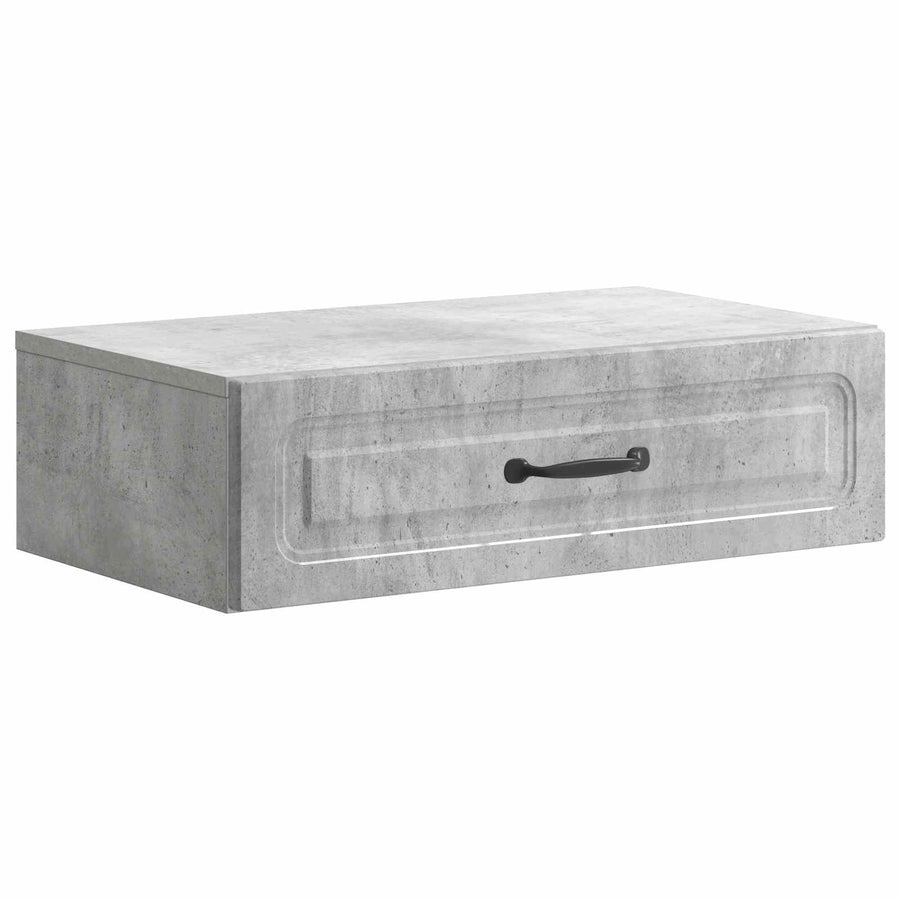Wandmontage Zijtafel Betongrijs 59 x 34,5 x 17 cm Bewerkt hout