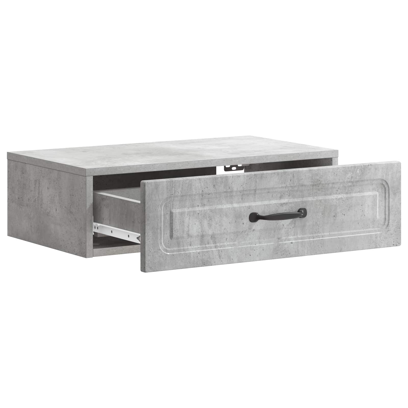 Wandmontage Zijtafel Betongrijs 59 x 34,5 x 17 cm Bewerkt hout