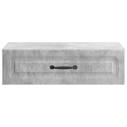 Wandmontage Zijtafel Betongrijs 59 x 34,5 x 17 cm Bewerkt hout