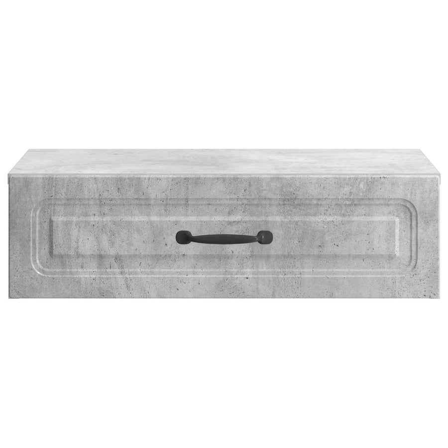 Wandmontage Zijtafel Betongrijs 59 x 34,5 x 17 cm Bewerkt hout