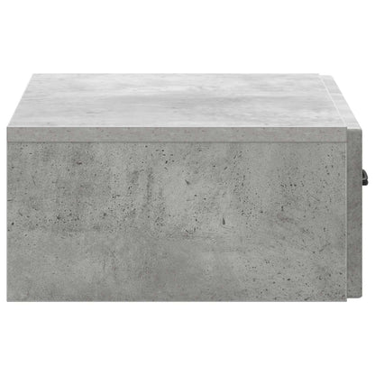 Wandmontage Zijtafel Betongrijs 59 x 34,5 x 17 cm Bewerkt hout