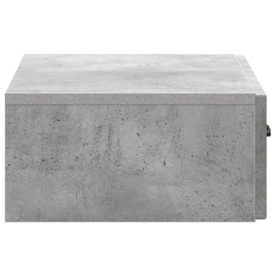 Wandmontage Zijtafel Betongrijs 59 x 34,5 x 17 cm Bewerkt hout