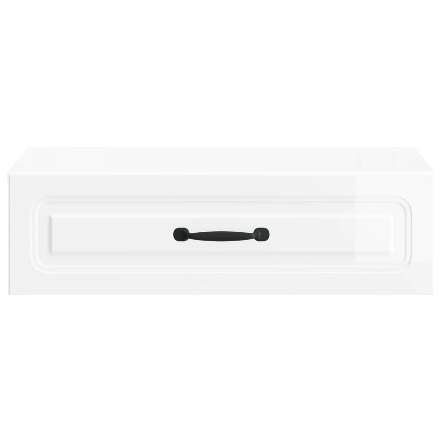 Wandmontage Zijtafel Hoogglans Wit 59 x 34,5 x 17 cm