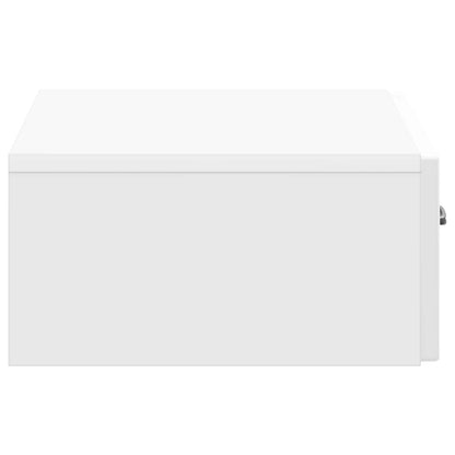 Wandmontage Zijtafel Hoogglans Wit 59 x 34,5 x 17 cm