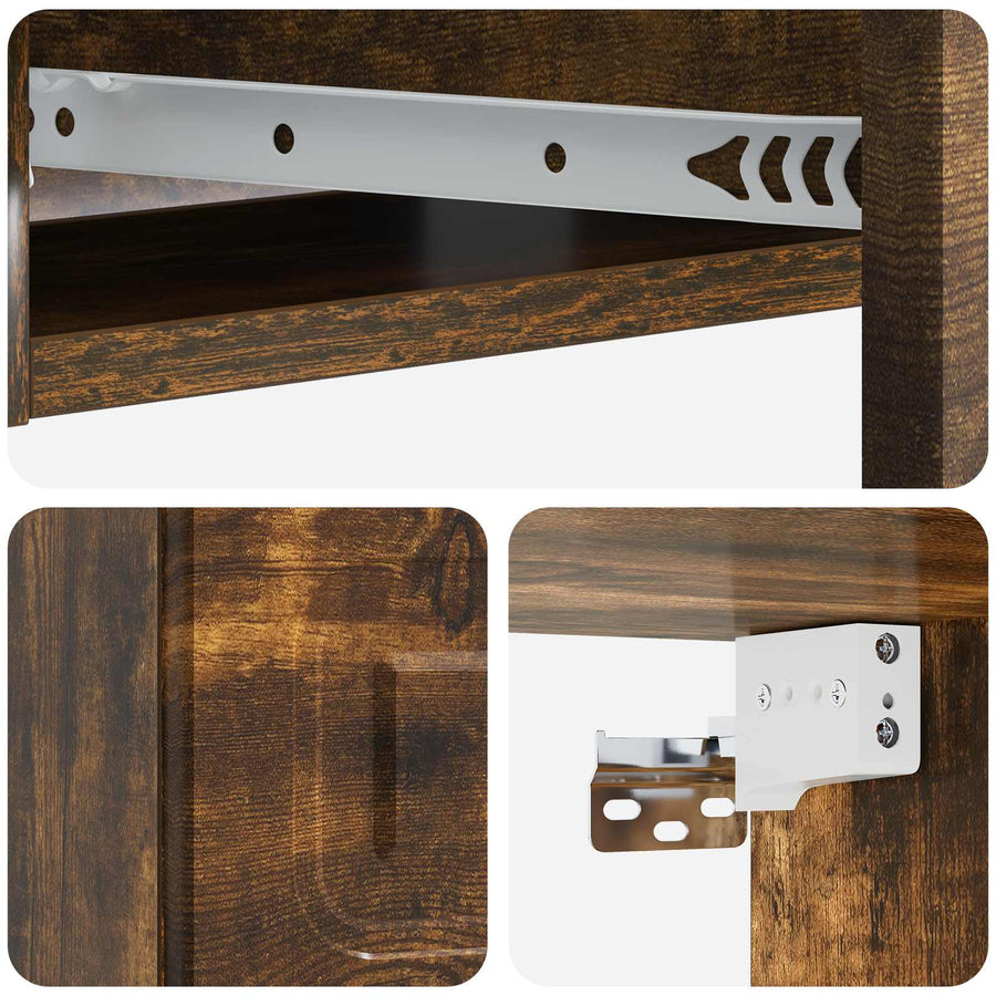Wandmontage Zijtafel Gerookt eiken 59 x 34,5 x 17 cm