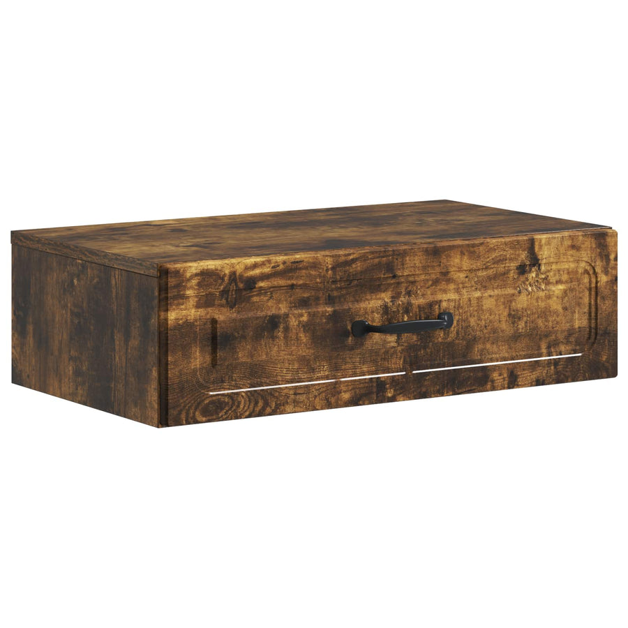 Wandmontage Zijtafel Gerookt eiken 59 x 34,5 x 17 cm