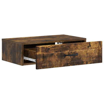 Wandmontage Zijtafel Gerookt eiken 59 x 34,5 x 17 cm