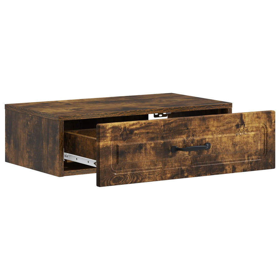 Wandmontage Zijtafel Gerookt eiken 59 x 34,5 x 17 cm
