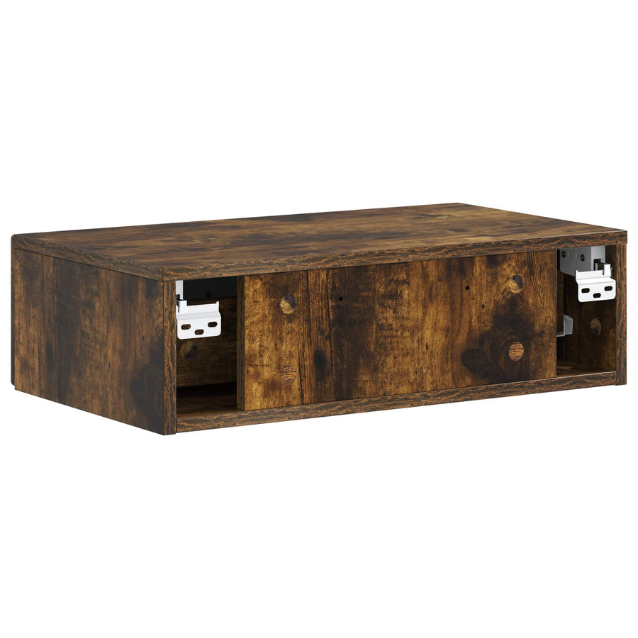 Wandmontage Zijtafel Gerookt eiken 59 x 34,5 x 17 cm