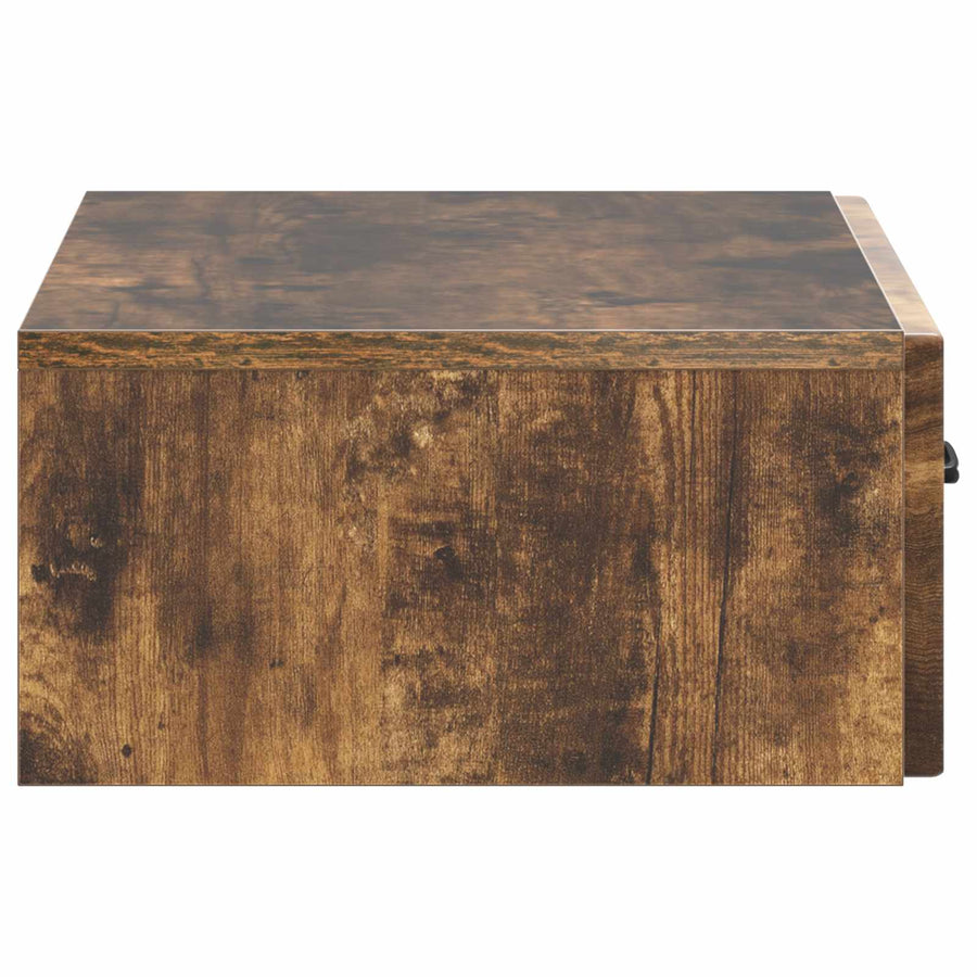 Wandmontage Zijtafel Gerookt eiken 59 x 34,5 x 17 cm