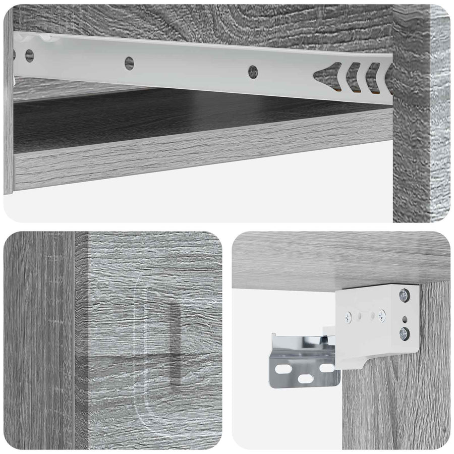 Wandmontage Zijtafel Grijs sonoma 59 x 34,5 x 17 cm