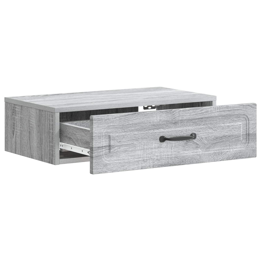Wandmontage Zijtafel Grijs sonoma 59 x 34,5 x 17 cm