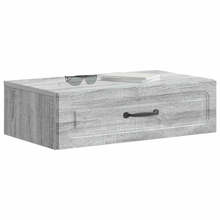 Wandmontage Zijtafel Grijs sonoma 59 x 34,5 x 17 cm