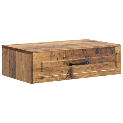 Wandmontage Zijtafel Oud hout 59 x 34,5 x 17 cm Bewerkt hout