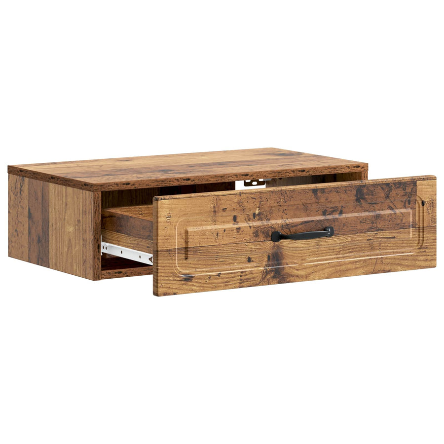 Wandmontage Zijtafel Oud hout 59 x 34,5 x 17 cm Bewerkt hout