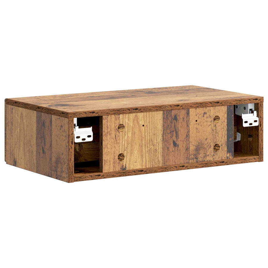 Wandmontage Zijtafel Oud hout 59 x 34,5 x 17 cm Bewerkt hout