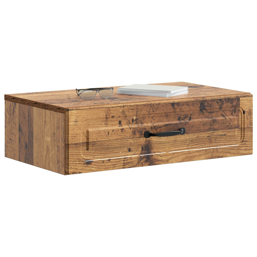 Wandmontage Zijtafel Oud hout 59 x 34,5 x 17 cm Bewerkt hout
