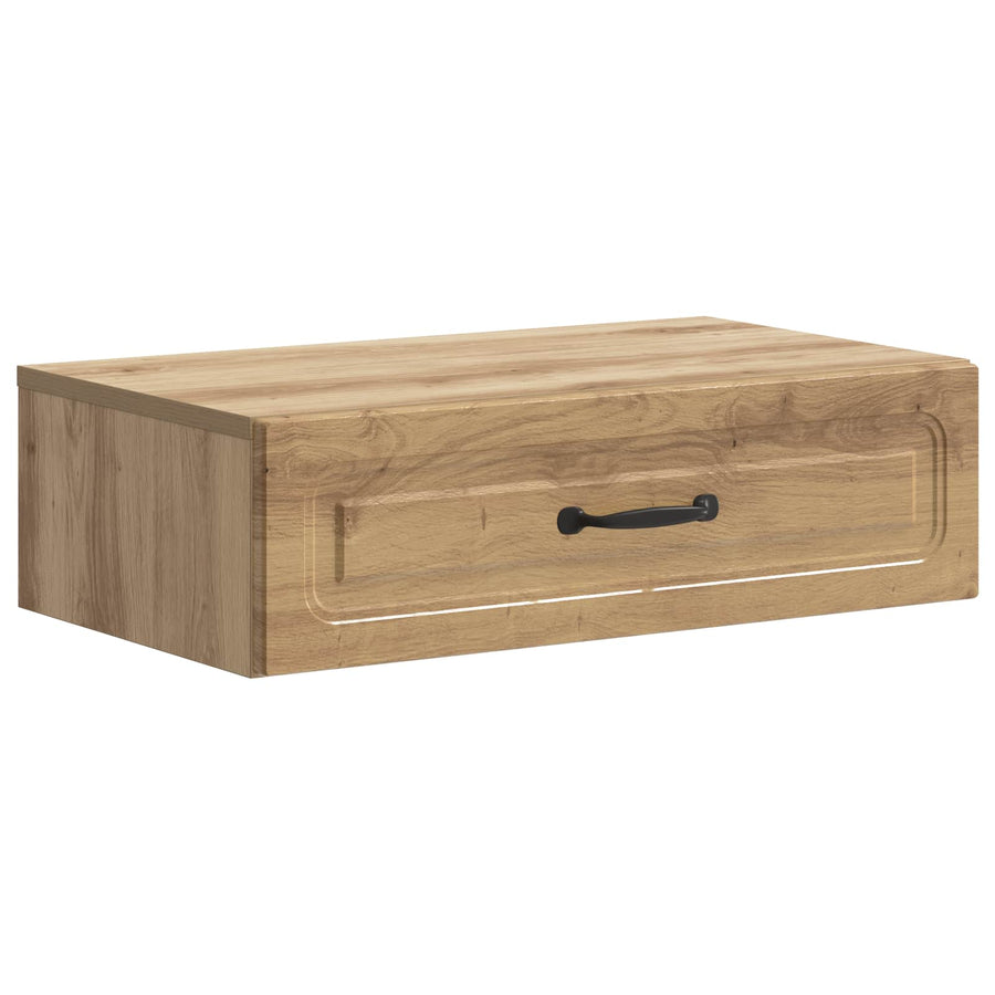 Wandmontage Zijtafel Artisanaal eiken 59 x 34,5 x 17 cm