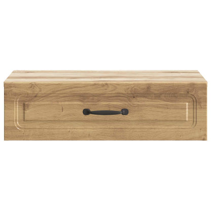 Wandmontage Zijtafel Artisanaal eiken 59 x 34,5 x 17 cm