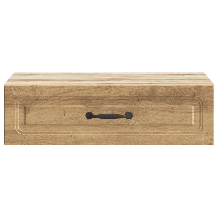 Wandmontage Zijtafel Artisanaal eiken 59 x 34,5 x 17 cm