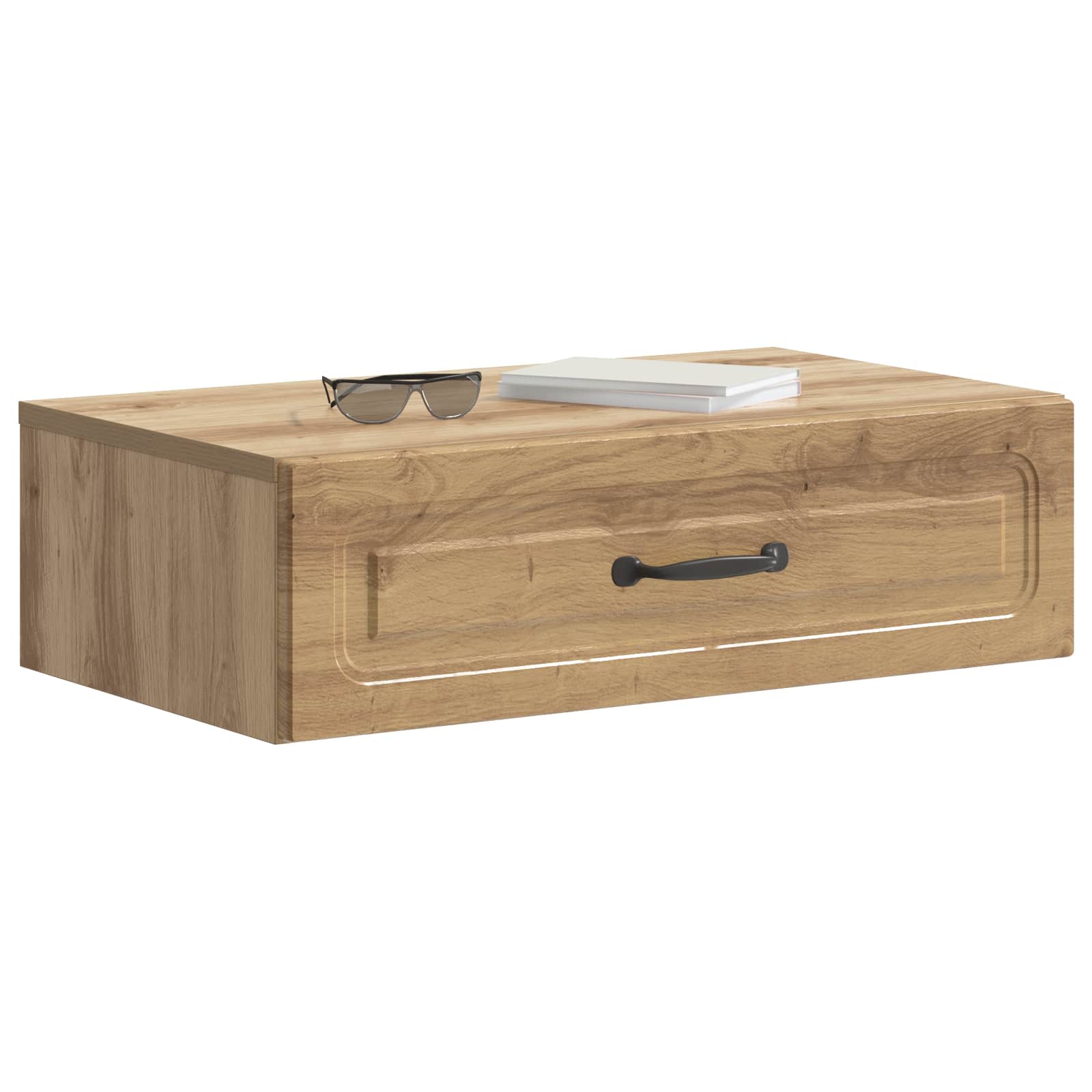 Wandmontage Zijtafel Artisanaal eiken 59 x 34,5 x 17 cm