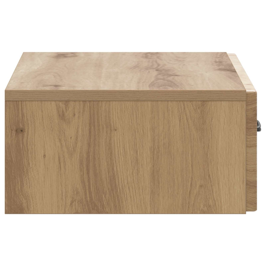 Wandmontage Zijtafel Artisanaal eiken 59 x 34,5 x 17 cm