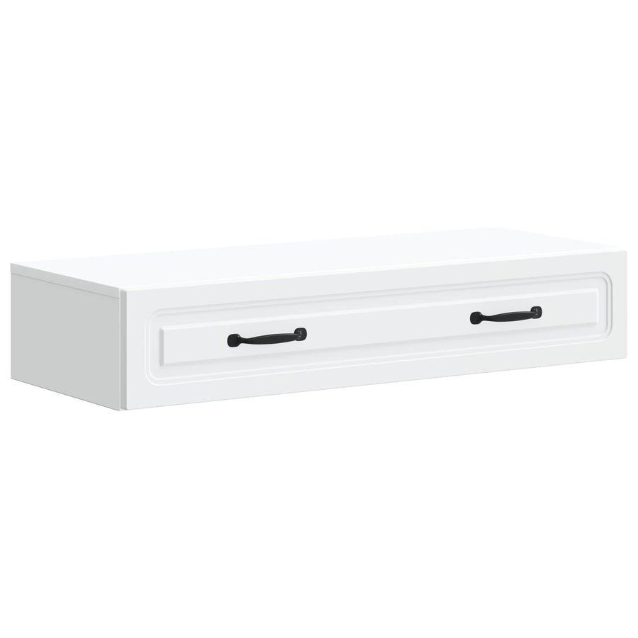 Wandmontage Zijtafel Wit 87,5 x 34,5 x 17 cm Bewerkt hout